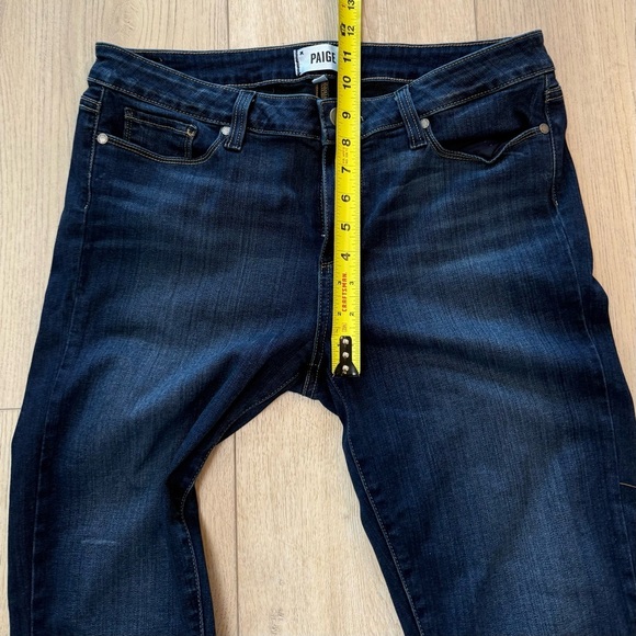 Paige Verdugo Ankle Stretch Dark Wash Blue Denim Mid Rise Jeans Women's 32 EUC - Picture 8 of 10